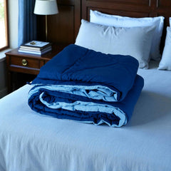 Navy blue Combo of SwitchOff Comforter and  SwitchOff Mush Pillow (Free Travel Neckband)